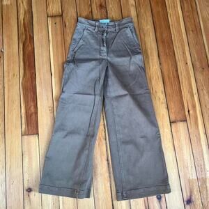 Everlane wide leg crop pants tan/camel/rust size 00